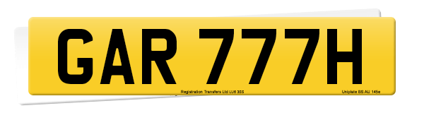 Registration number GAR 777H